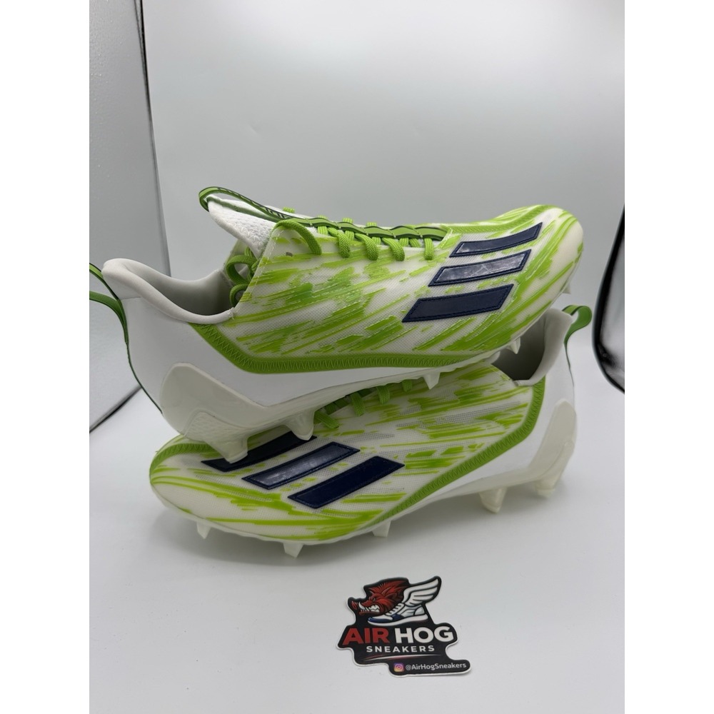 adidas Adizero Football Cleats White Green "Seahawks" Men's Size 11 Molded